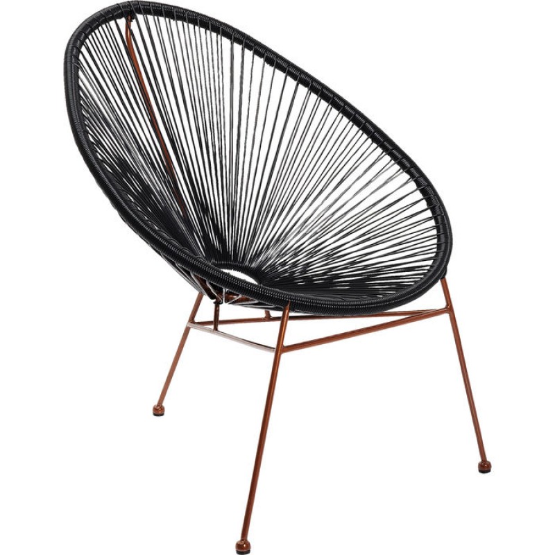 Arm Chair Spaghetti Rosegold Black